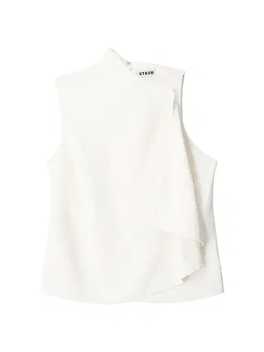 STAUD Women's Sierra Draped Stretch-Silk Sleeveless Top - | Thumbnail 1 STAUD Women's Sierra Draped Stretch-Silk Sleeveless Top - | Thumbnail 1