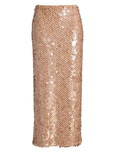 TWP Women's Gwyneth Sequin Midi-Skirt - Tan | Thumbnail 1 TWP Women's Gwyneth Sequin Midi-Skirt - Tan | Thumbnail 1