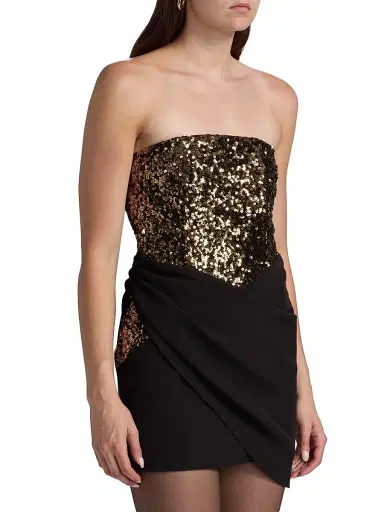 BCBGMAXAZRIA Women's Sequined Crepe Strapless Minidress | Thumbnail 4 BCBGMAXAZRIA Women's Sequined Crepe Strapless Minidress | Thumbnail 4