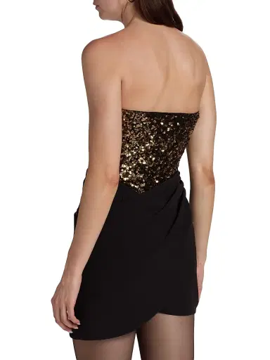 BCBGMAXAZRIA Women's Sequined Crepe Strapless Minidress | Thumbnail 5 BCBGMAXAZRIA Women's Sequined Crepe Strapless Minidress | Thumbnail 5