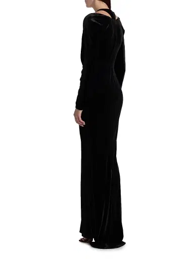 BCBGMAXAZRIA Women's Twist Velvet Gown - Black | Thumbnail 5 BCBGMAXAZRIA Women's Twist Velvet Gown - Black | Thumbnail 5