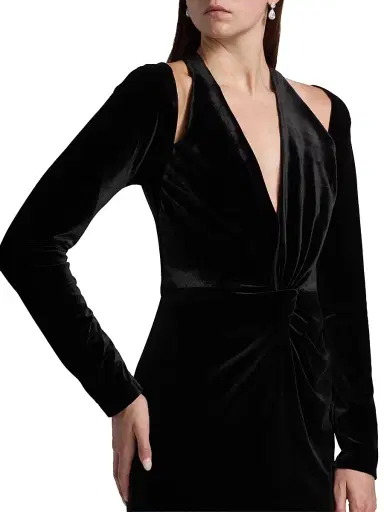 BCBGMAXAZRIA Women's Twist Velvet Gown - Black | Thumbnail 6 BCBGMAXAZRIA Women's Twist Velvet Gown - Black | Thumbnail 6