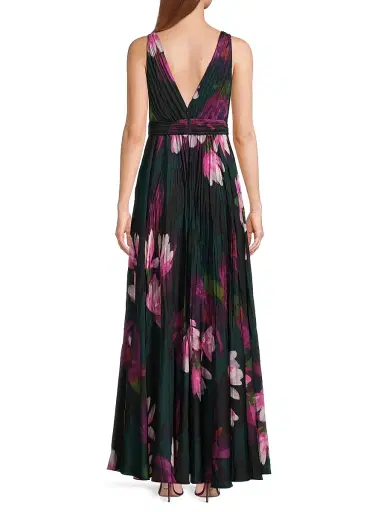 Ungaro Women's Vera Floral Pleated Maxi Dress - Black Multi | Thumbnail 5 Ungaro Women's Vera Floral Pleated Maxi Dress - Black Multi | Thumbnail 5