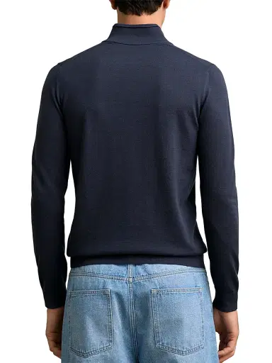 Reiss Men's Blackhall Quarter-Zip Wool Sweater - Midnight Navy - Size XXL | Thumbnail 4 Reiss Men's Blackhall Quarter-Zip Wool Sweater - Midnight Navy - Size XXL | Thumbnail 4