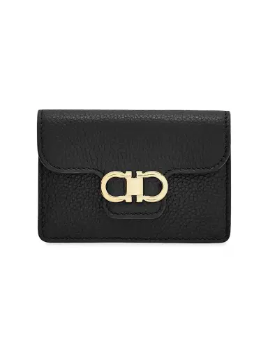 Ferragamo Women's Gancini Leather Key Holder - Nero Flame Red | Thumbnail 1 Ferragamo Women's Gancini Leather Key Holder - Nero Flame Red | Thumbnail 1