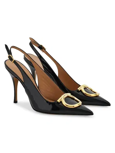 Ferragamo Women's Sara 95MM Leather Slingback Pumps - Nero - Size 11 | Thumbnail 2 Ferragamo Women's Sara 95MM Leather Slingback Pumps - Nero - Size 11 | Thumbnail 2