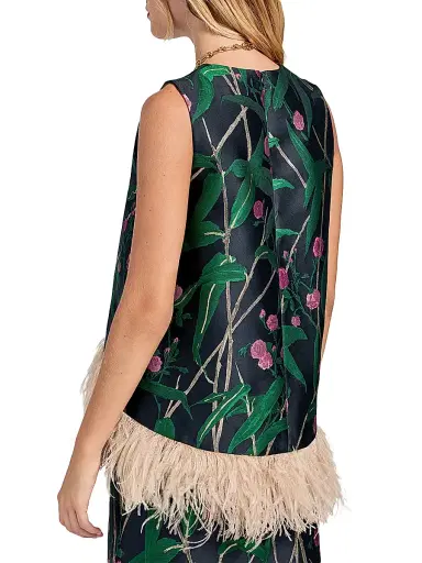 La DoubleJ Women's La Scala Top with Feathers - Bamboo Jacquard Black - Size XS | Thumbnail 4 La DoubleJ Women's La Scala Top with Feathers - Bamboo Jacquard Black - Size XS | Thumbnail 4