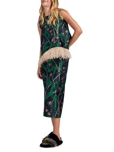 La DoubleJ Women's La Scala Top with Feathers - Bamboo Jacquard Black - Size XS | Thumbnail 7 La DoubleJ Women's La Scala Top with Feathers - Bamboo Jacquard Black - Size XS | Thumbnail 7