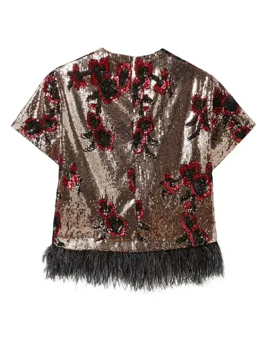 La DoubleJ Women's La Scala Tee with Feathers - Primrose Bronze | Thumbnail 2 La DoubleJ Women's La Scala Tee with Feathers - Primrose Bronze | Thumbnail 2