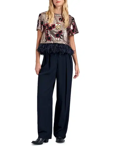 La DoubleJ Women's La Scala Tee with Feathers - Primrose Bronze | Thumbnail 5 La DoubleJ Women's La Scala Tee with Feathers - Primrose Bronze | Thumbnail 5