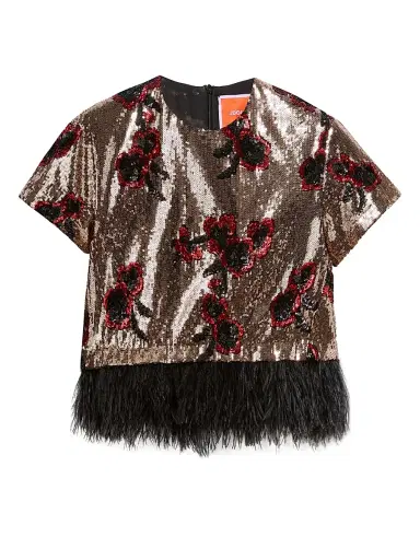 La DoubleJ Women's La Scala Tee with Feathers - Primrose Bronze | Thumbnail 1 La DoubleJ Women's La Scala Tee with Feathers - Primrose Bronze | Thumbnail 1