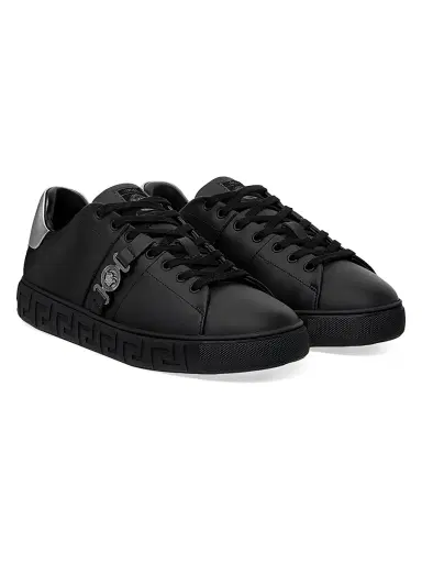 Versace Men's Medusa Low-Top Sneakers - Black Anthracite Ruthenium | Thumbnail 2 Versace Men's Medusa Low-Top Sneakers - Black Anthracite Ruthenium | Thumbnail 2