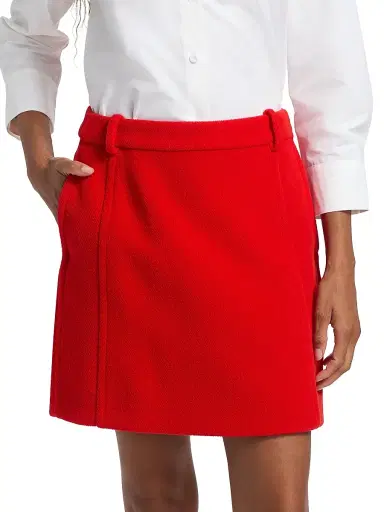 Jil Sander Women's Yorkshire Chevron Wool Miniskirt - Strawberry | Thumbnail 3 Jil Sander Women's Yorkshire Chevron Wool Miniskirt - Strawberry | Thumbnail 3