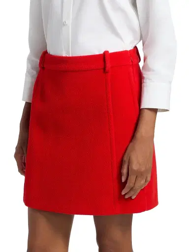 Jil Sander Women's Yorkshire Chevron Wool Miniskirt - Strawberry | Thumbnail 4 Jil Sander Women's Yorkshire Chevron Wool Miniskirt - Strawberry | Thumbnail 4