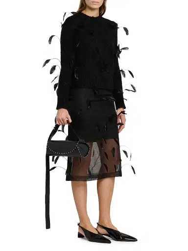Jil Sander Women's Cannolo Studded Leather Shoulder Bag - Black | Thumbnail 2 Jil Sander Women's Cannolo Studded Leather Shoulder Bag - Black | Thumbnail 2