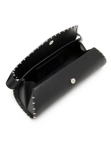 Jil Sander Women's Cannolo Studded Leather Shoulder Bag - Black | Thumbnail 3 Jil Sander Women's Cannolo Studded Leather Shoulder Bag - Black | Thumbnail 3