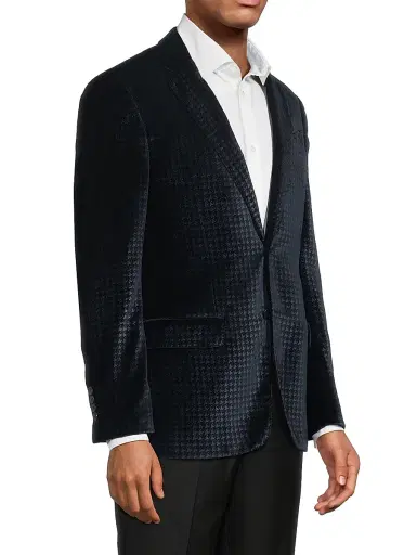 Emporio Armani Men's Velvet Dinner Jacket - Navy | Thumbnail 4 Emporio Armani Men's Velvet Dinner Jacket - Navy | Thumbnail 4