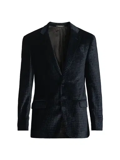 Emporio Armani Men's Velvet Dinner Jacket - Navy | Thumbnail 1 Emporio Armani Men's Velvet Dinner Jacket - Navy | Thumbnail 1