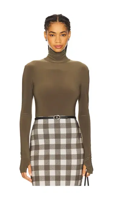 Norma Kamali Long Sleeve Turtleneck Bodysuit | Thumbnail 1 Norma Kamali Long Sleeve Turtleneck Bodysuit | Thumbnail 1