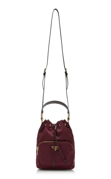 Prada Duet Re-Nylon Bucket Bag - Burgundy - OS | Thumbnail 4 Prada Duet Re-Nylon Bucket Bag - Burgundy - OS | Thumbnail 4