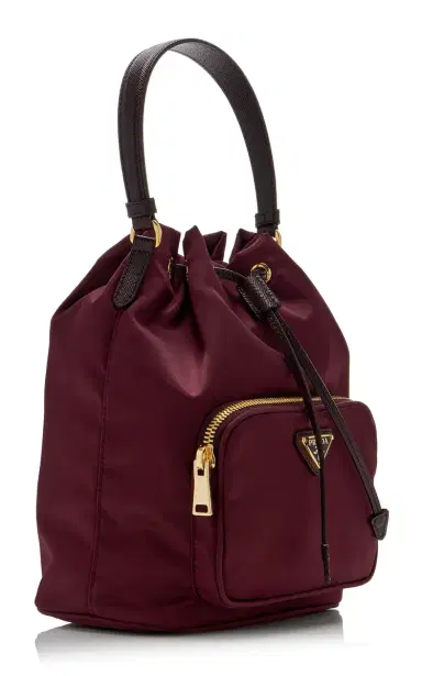 Prada Duet Re-Nylon Bucket Bag - Burgundy - OS | Thumbnail 5 Prada Duet Re-Nylon Bucket Bag - Burgundy - OS | Thumbnail 5