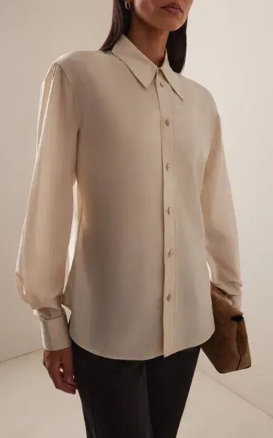 Lemaire Cotton-Silk Pointed-Collar Shirt | Thumbnail 2 Lemaire Cotton-Silk Pointed-Collar Shirt | Thumbnail 2