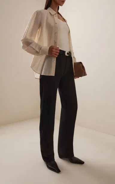 Lemaire Cotton-Silk Pointed-Collar Shirt | Thumbnail 3 Lemaire Cotton-Silk Pointed-Collar Shirt | Thumbnail 3