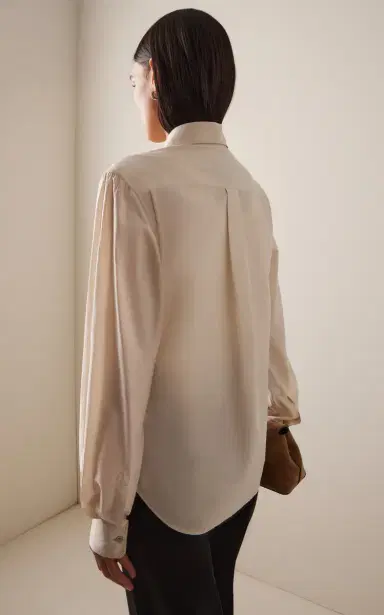 Lemaire Cotton-Silk Pointed-Collar Shirt | Thumbnail 4 Lemaire Cotton-Silk Pointed-Collar Shirt | Thumbnail 4