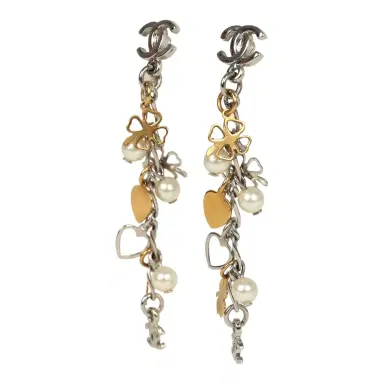 Chanel Pre-owned Chanel CC Clovers & Hearts Dangle Earrings Mixed Metal Hardware | Thumbnail 2 Chanel Pre-owned Chanel CC Clovers & Hearts Dangle Earrings Mixed Metal Hardware | Thumbnail 2