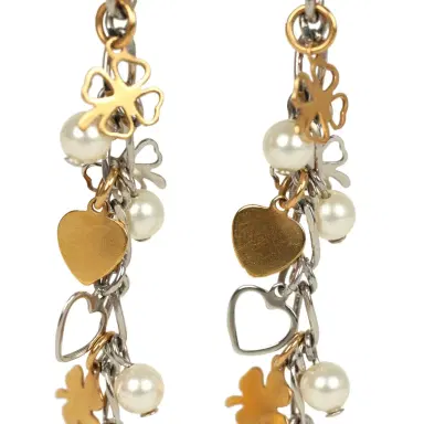 Chanel Pre-owned Chanel CC Clovers & Hearts Dangle Earrings Mixed Metal Hardware | Thumbnail 4 Chanel Pre-owned Chanel CC Clovers & Hearts Dangle Earrings Mixed Metal Hardware | Thumbnail 4