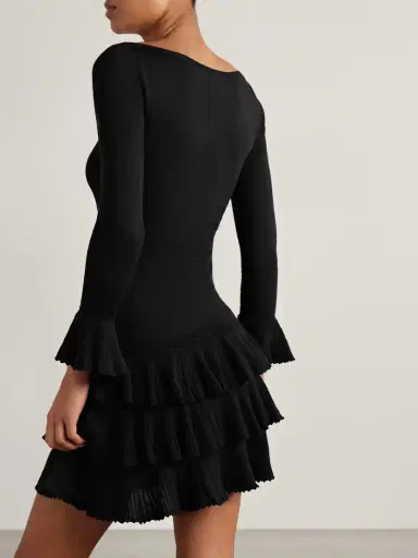 DÔEN Amelina Tiered Ruffled Merino Wool Mini Dress | Thumbnail 3 DÔEN Amelina Tiered Ruffled Merino Wool Mini Dress | Thumbnail 3