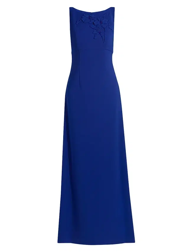 Women's Tracey Embellished Crepe Sleeveless Gown - Royal Women's Tracey Embellished Crepe Sleeveless Gown - Royal