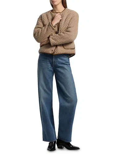 dh New York Women's Loup Knit Sweater Jacket - Oatmeal Combo | Thumbnail 2 dh New York Women's Loup Knit Sweater Jacket - Oatmeal Combo | Thumbnail 2