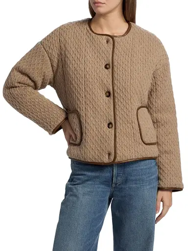 dh New York Women's Loup Knit Sweater Jacket - Oatmeal Combo | Thumbnail 3 dh New York Women's Loup Knit Sweater Jacket - Oatmeal Combo | Thumbnail 3