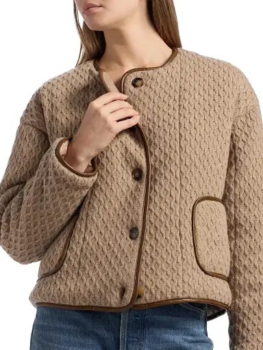 dh New York Women's Loup Knit Sweater Jacket - Oatmeal Combo | Thumbnail 6 dh New York Women's Loup Knit Sweater Jacket - Oatmeal Combo | Thumbnail 6