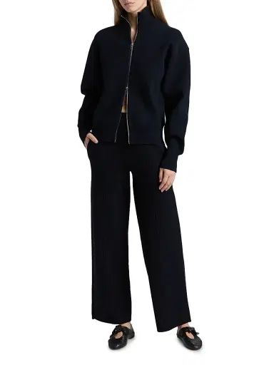 A.L.C. Women's Oliver Zip Cardigan - Navy | Thumbnail 2 A.L.C. Women's Oliver Zip Cardigan - Navy | Thumbnail 2