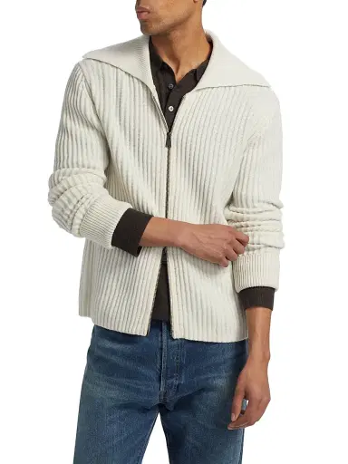 Simkhai Men's Geoff Stretch-Cashmere Full-Zip Jacket | Thumbnail 3 Simkhai Men's Geoff Stretch-Cashmere Full-Zip Jacket | Thumbnail 3