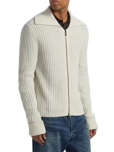 Simkhai Men's Geoff Stretch-Cashmere Full-Zip Jacket | Thumbnail 4 Simkhai Men's Geoff Stretch-Cashmere Full-Zip Jacket | Thumbnail 4