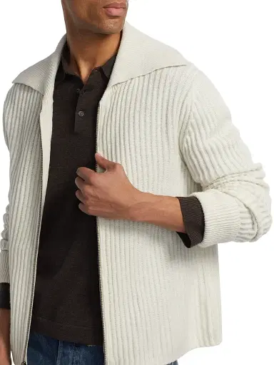 Simkhai Men's Geoff Stretch-Cashmere Full-Zip Jacket | Thumbnail 6 Simkhai Men's Geoff Stretch-Cashmere Full-Zip Jacket | Thumbnail 6