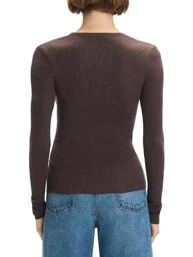 Favorite Daughter Women's Take It Easy Extrafine Merino Wool Scoopneck Top - Coffee - Size Medium | Thumbnail 6 Favorite Daughter Women's Take It Easy Extrafine Merino Wool Scoopneck Top - Coffee - Size Medium | Thumbnail 6