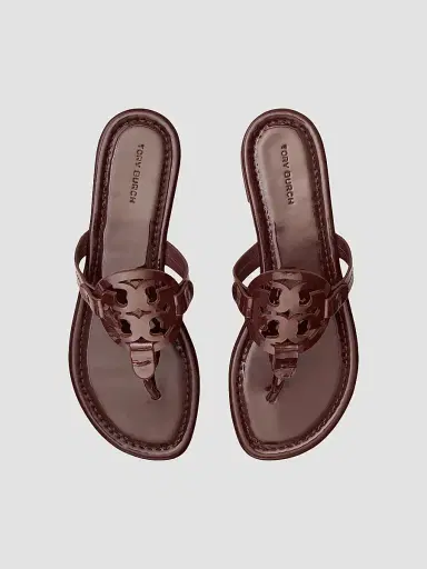 Tory Burch Women's Miller Sandal, Patent Leather - Dark Carmine - Size 9.5 | Thumbnail 3 Tory Burch Women's Miller Sandal, Patent Leather - Dark Carmine - Size 9.5 | Thumbnail 3