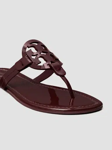 Tory Burch Women's Miller Sandal, Patent Leather - Dark Carmine - Size 9.5 | Thumbnail 4 Tory Burch Women's Miller Sandal, Patent Leather - Dark Carmine - Size 9.5 | Thumbnail 4