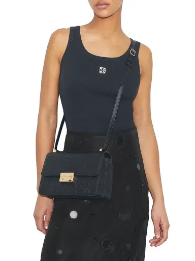 Tory Burch Women's T Monogram Pebbled Leather Shoulder Bag - Black | Thumbnail 3 Tory Burch Women's T Monogram Pebbled Leather Shoulder Bag - Black | Thumbnail 3