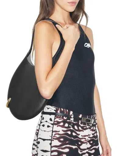 Tory Burch Women's Small Pierced Leather Hobo Bag - Black | Thumbnail 2 Tory Burch Women's Small Pierced Leather Hobo Bag - Black | Thumbnail 2