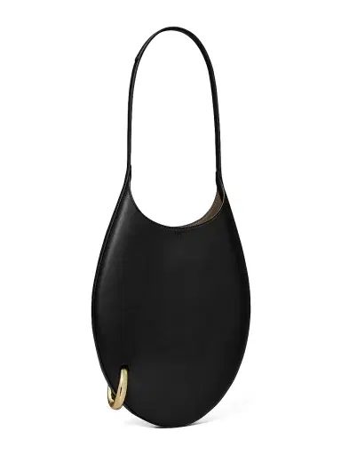 Tory Burch Women's Small Pierced Leather Hobo Bag - Black | Thumbnail 4 Tory Burch Women's Small Pierced Leather Hobo Bag - Black | Thumbnail 4