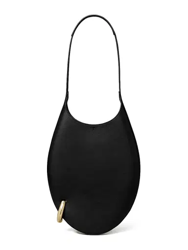 Tory Burch Women's Small Pierced Leather Hobo Bag - Black | Thumbnail 1 Tory Burch Women's Small Pierced Leather Hobo Bag - Black | Thumbnail 1