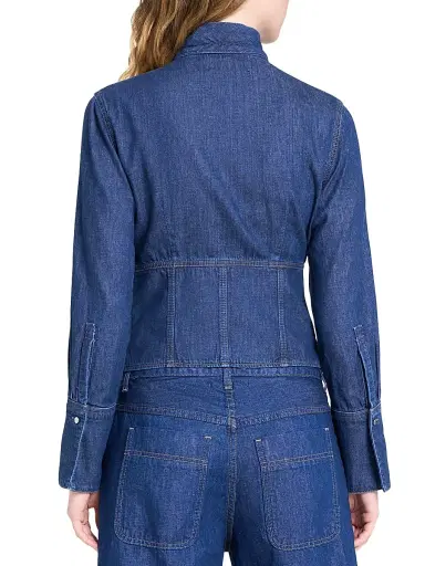 TWP Women's Fifis Tailored Tie-Neck Denim Shirt | Thumbnail 5 TWP Women's Fifis Tailored Tie-Neck Denim Shirt | Thumbnail 5
