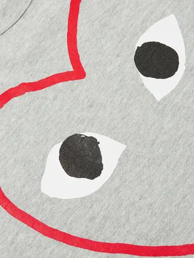 Comme des Garçons PLAY Men's Outline Heart Tee - Grey - Size Medium | Thumbnail 6 Comme des Garçons PLAY Men's Outline Heart Tee - Grey - Size Medium | Thumbnail 6