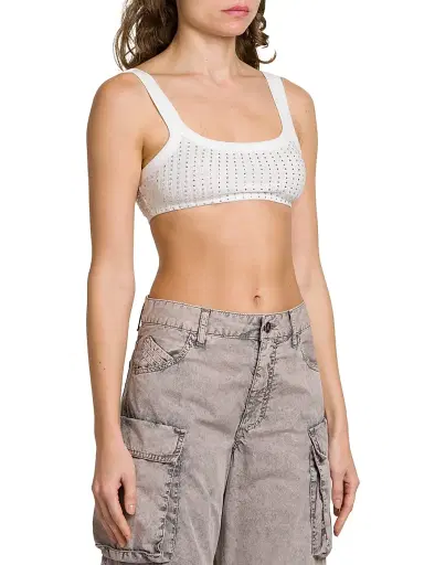 The Attico Women's Thermostrass Macro Rib Bra Top - White | Thumbnail 4 The Attico Women's Thermostrass Macro Rib Bra Top - White | Thumbnail 4