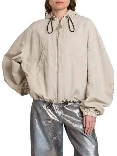 The Attico Women's Crispy Bomber Jacket - Ice | Thumbnail 3 The Attico Women's Crispy Bomber Jacket - Ice | Thumbnail 3